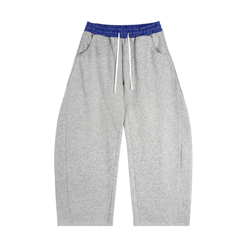 Plaid Waistband Barrel Sweatpants