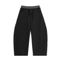 Anti-Contrast Plaid Waistband Barrel Sweatpants